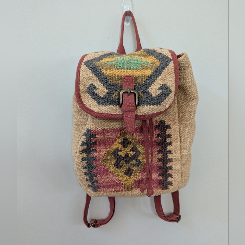 Vintage‎ Southwestern Woven Cotton Kilim Backpack